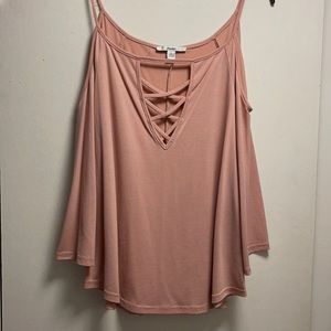Papaya cut out sleeve shirt